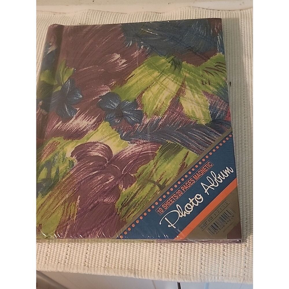 Floral Hardcover Photo Album in Purple, Green & Blue